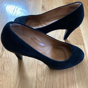 Clarks Indigo, Wessex Wyvern, Black Suede Platform Pumps, 7M